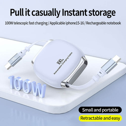 Câble de Charge Magnétique Rétractable 100W