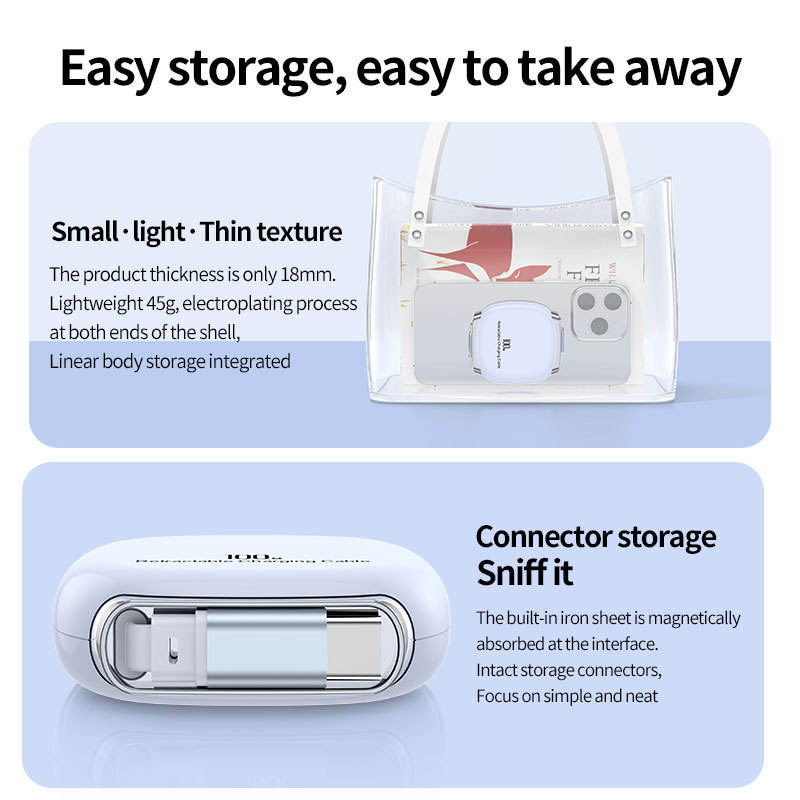 Câble de Charge Magnétique Rétractable 100W
